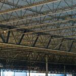 steel joists covered by roof deck